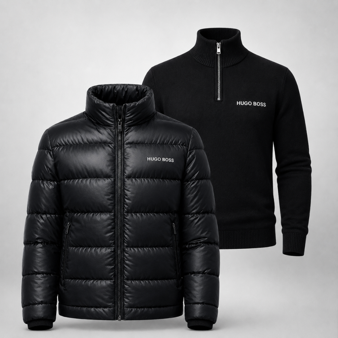 HUGO BOSS Set: Puffer-Jacke + Rollkragenpullover aus Wolle