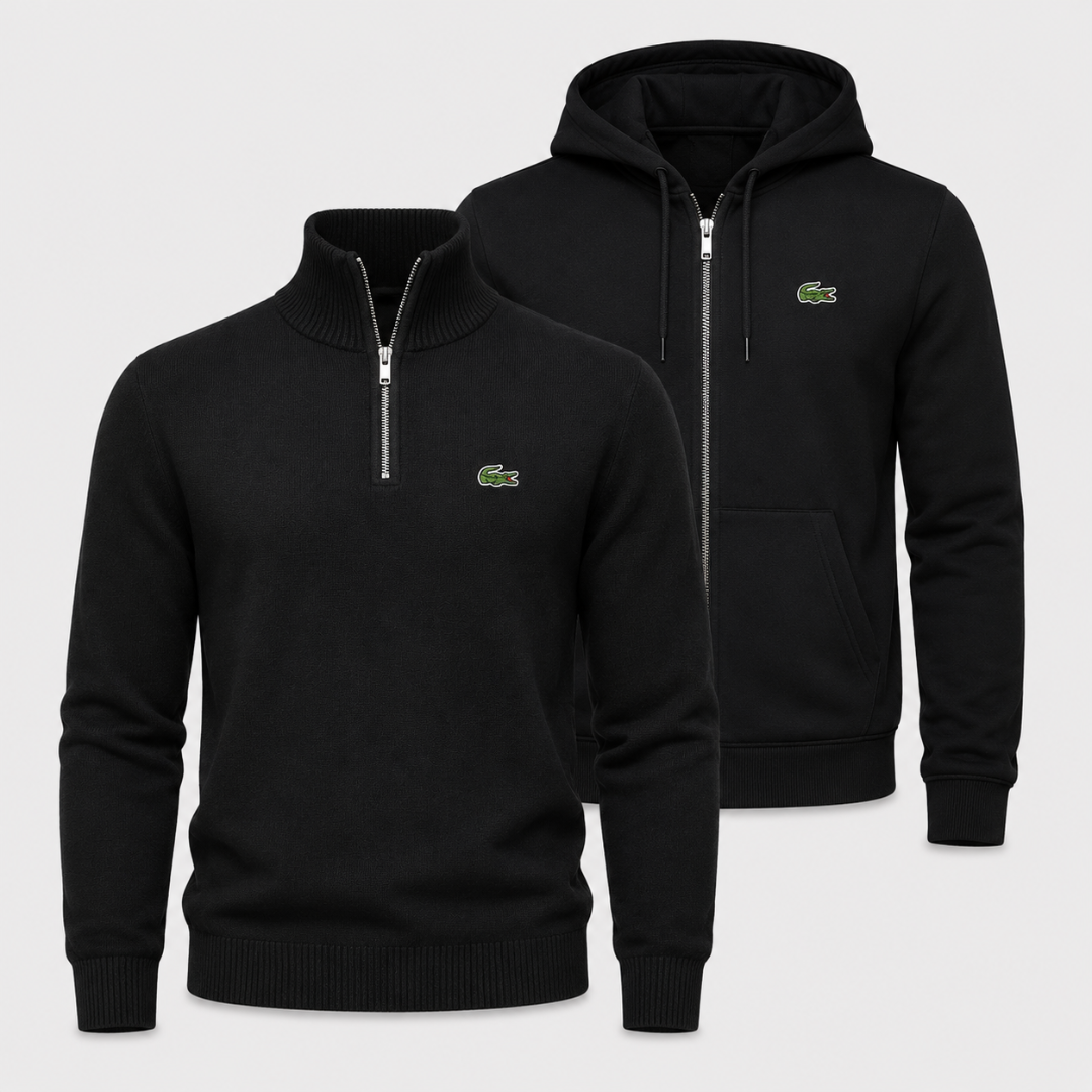 LACOSTE Set: Half-Zip Pullover + Winterjacke