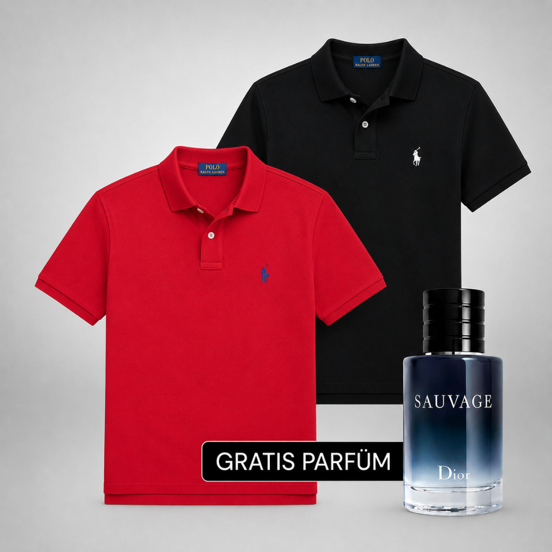Ralph Lauren Set: 2 Polo-Shirts – Gratis Dior Sauvage (100ml)