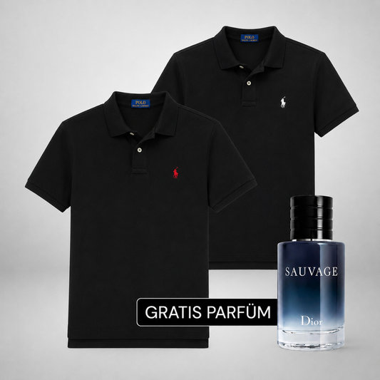 Ralph Lauren Set: 2 Polo-Shirts – Gratis Dior Sauvage (100ml)