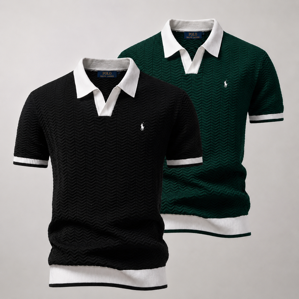 Set 2 Ralph Lauren Poloshirts – Texturiert und Elegant