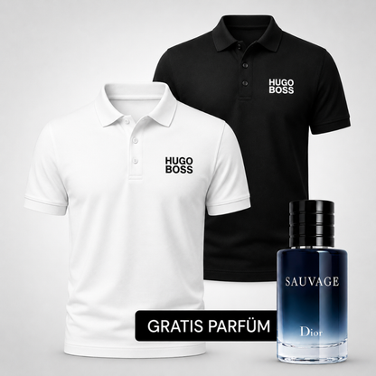 HUGO BOSS Set: 2 Polo-Shirts – Gratis Dior Sauvage (100ml)