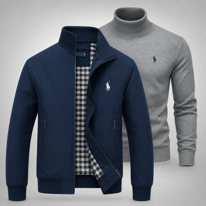 Elegantes Ralph Lauren Set – Jacke & Rollkragenpullover