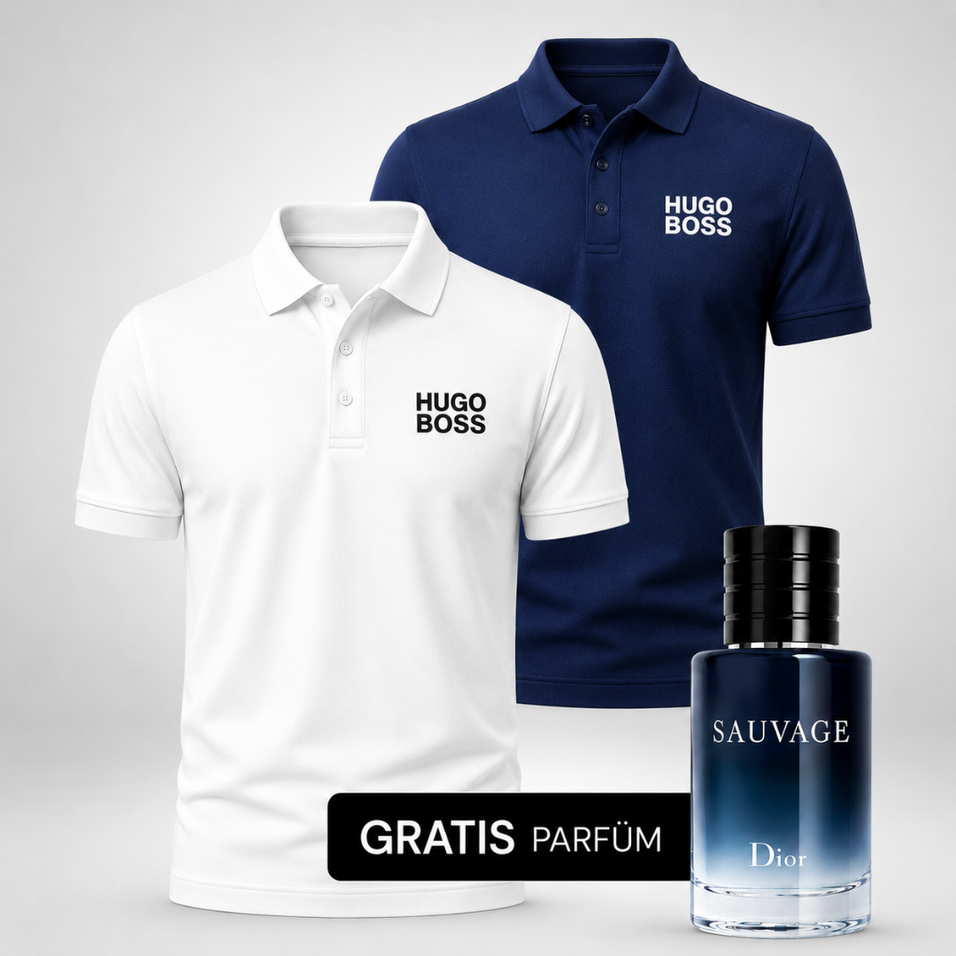 HUGO BOSS Set: 2 Polo-Shirts – Gratis Dior Sauvage (100ml)