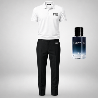 HUGO BOSS Set: Polo-Shirt + Anzughose – Dior Sauvage (100ml) Gratis dazu!