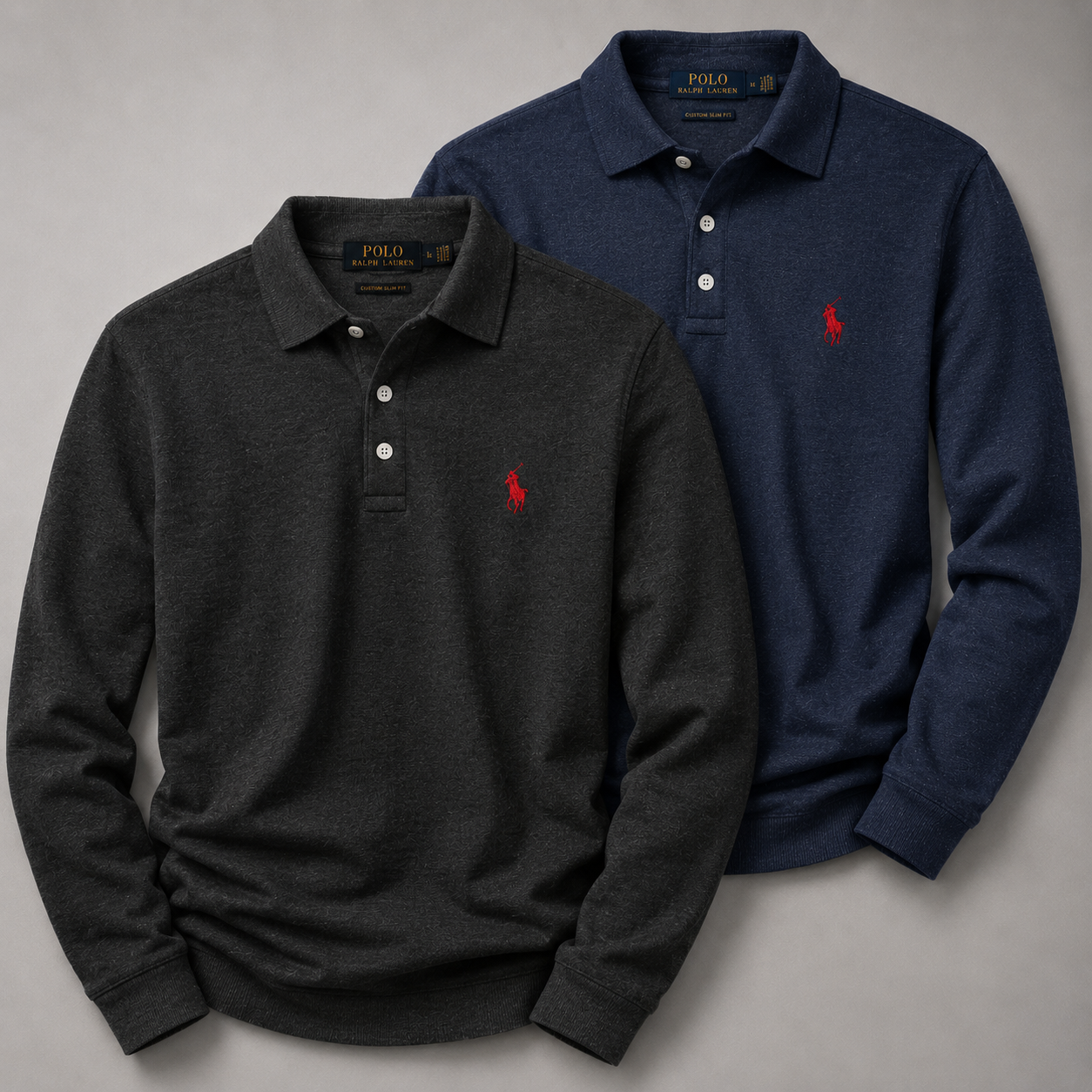 Set 2 Ralph Lauren Poloshirts mit Langarm – Klassisch und Bequem