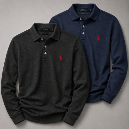 Set 2 Ralph Lauren Poloshirts mit Langarm – Klassisch und Bequem