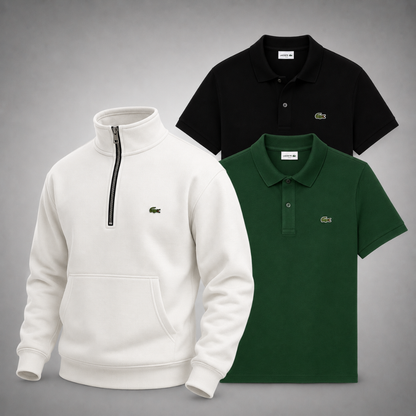 Set Lacoste – 1 Pullover & 2 Poloshirts Klassisch und Stilvoll