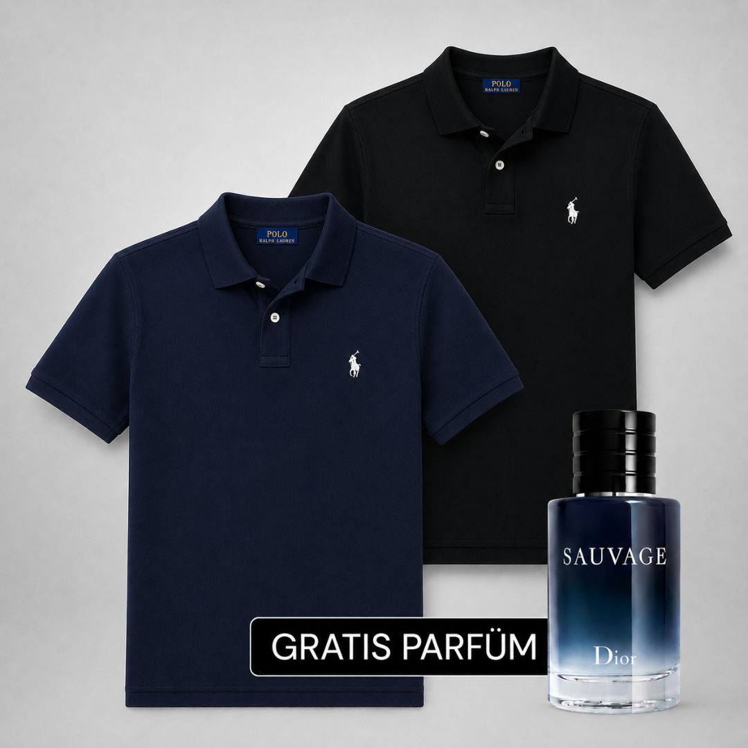 Ralph Lauren Set: 2 Polo-Shirts – Gratis Dior Sauvage (100ml)