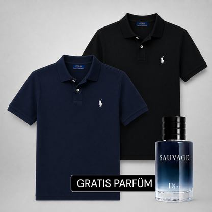 Ralph Lauren Set: 2 Polo-Shirts – Gratis Dior Sauvage (100ml)