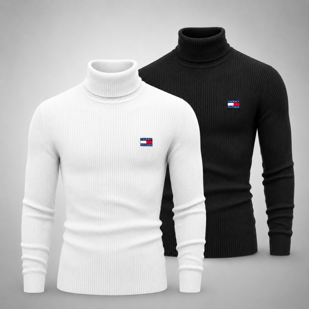 Tommy Hilfiger – Set 2 Rollkragenpullover aus hochwertigem Strick