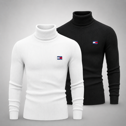 Tommy Hilfiger – Set 2 Rollkragenpullover aus hochwertigem Strick