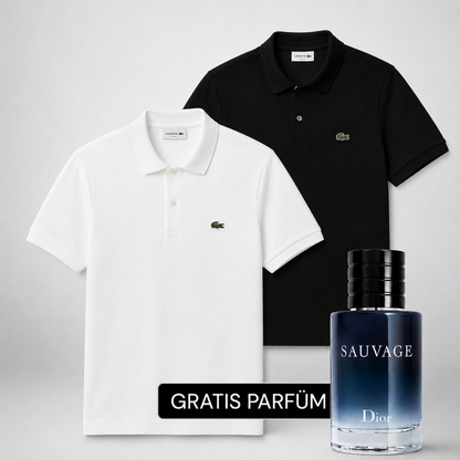 Lacoste Set: 2 Polo-Shirts – Gratis Dior Sauvage (100ml)