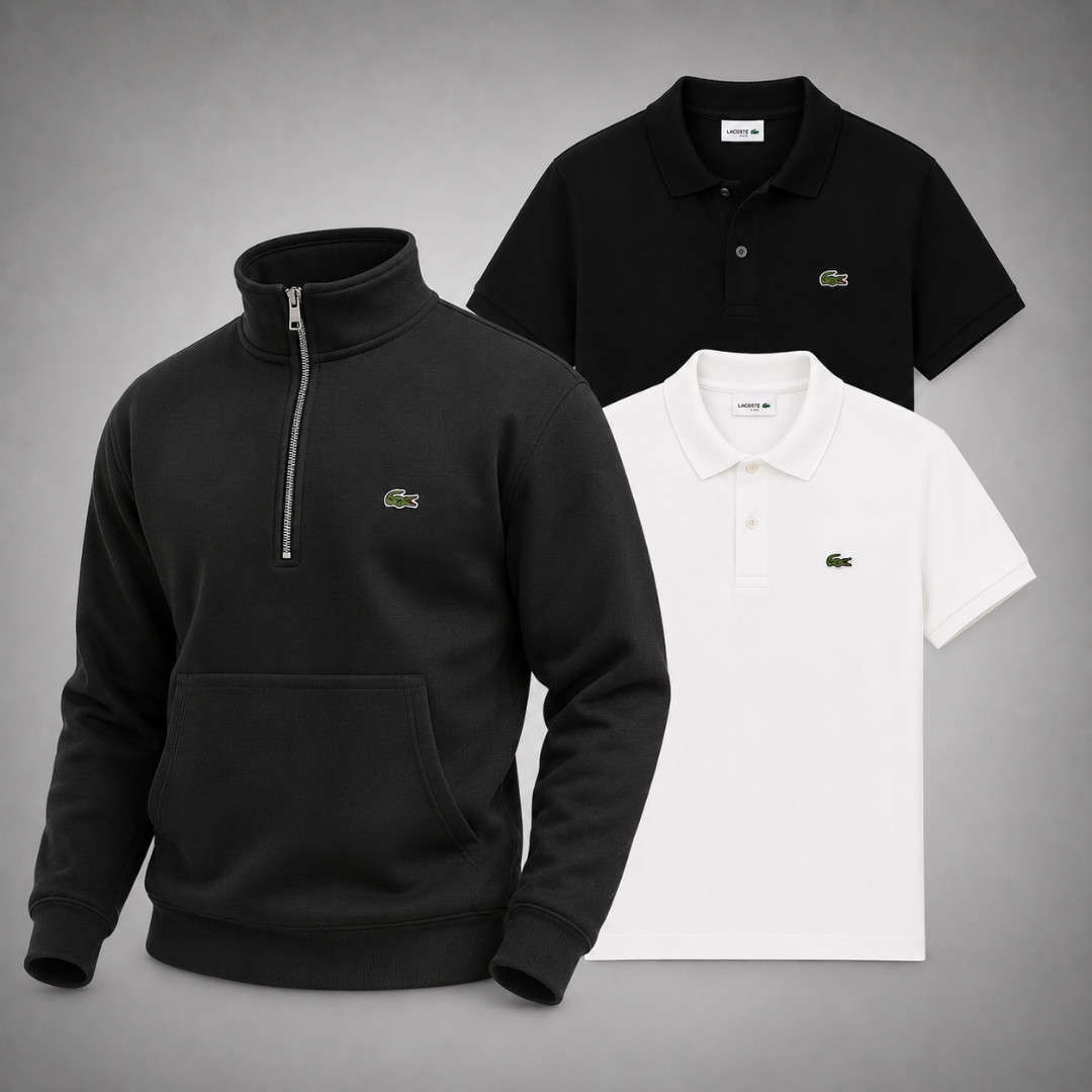 Set Lacoste – 1 Pullover & 2 Poloshirts Klassisch und Stilvoll