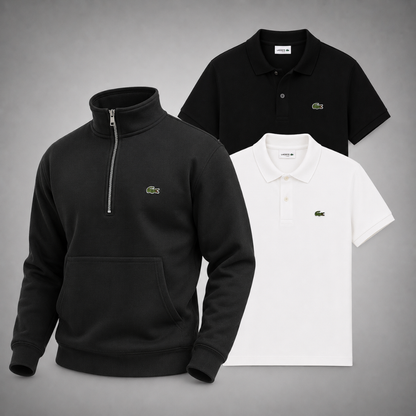 Set Lacoste – 1 Pullover & 2 Poloshirts Klassisch und Stilvoll