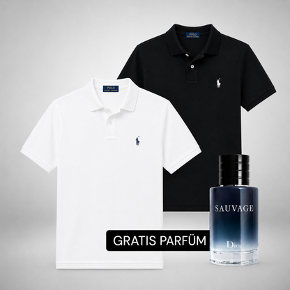 Ralph Lauren Set: 2 Polo-Shirts – Gratis Dior Sauvage (100ml)