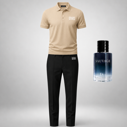 HUGO BOSS Set: Polo-Shirt + Anzughose – Dior Sauvage (100ml) Gratis dazu!