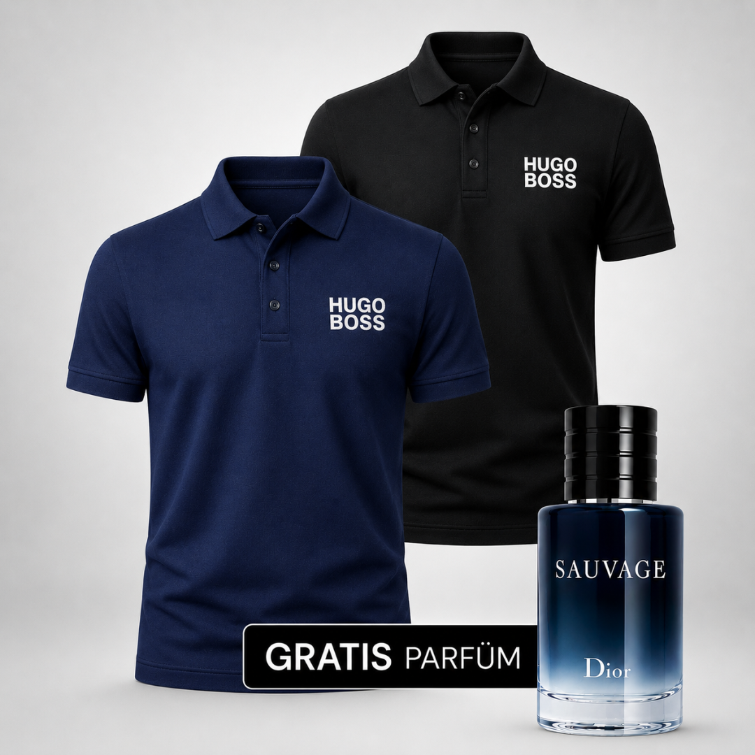 HUGO BOSS Set: 2 Polo-Shirts – Gratis Dior Sauvage (100ml)