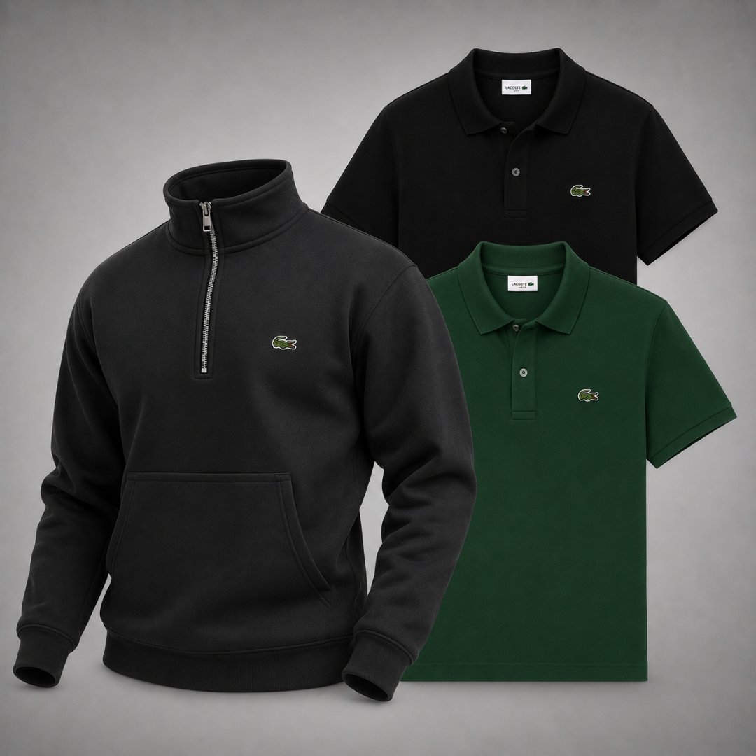 Set Lacoste – 1 Pullover & 2 Poloshirts Klassisch und Stilvoll