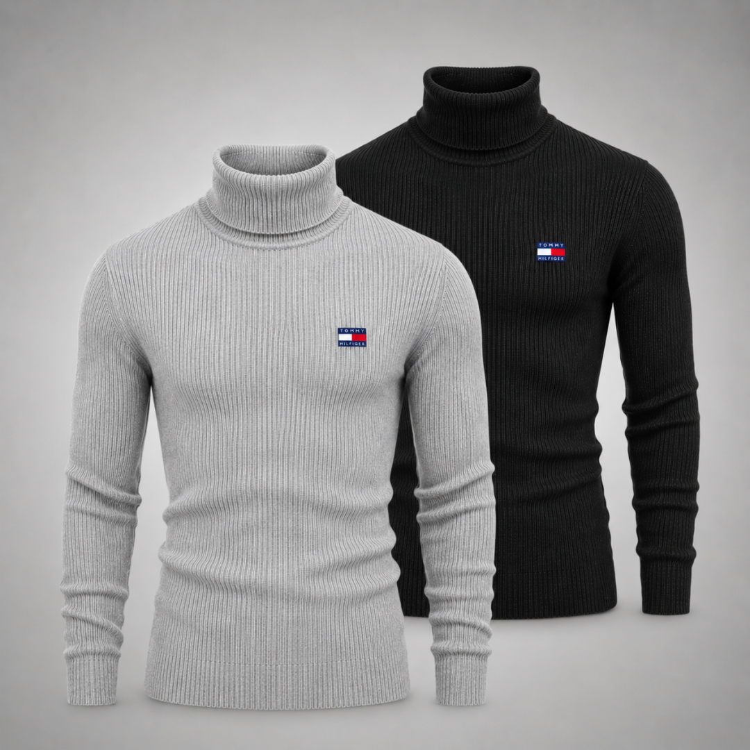 Tommy Hilfiger – Set 2 Rollkragenpullover aus hochwertigem Strick