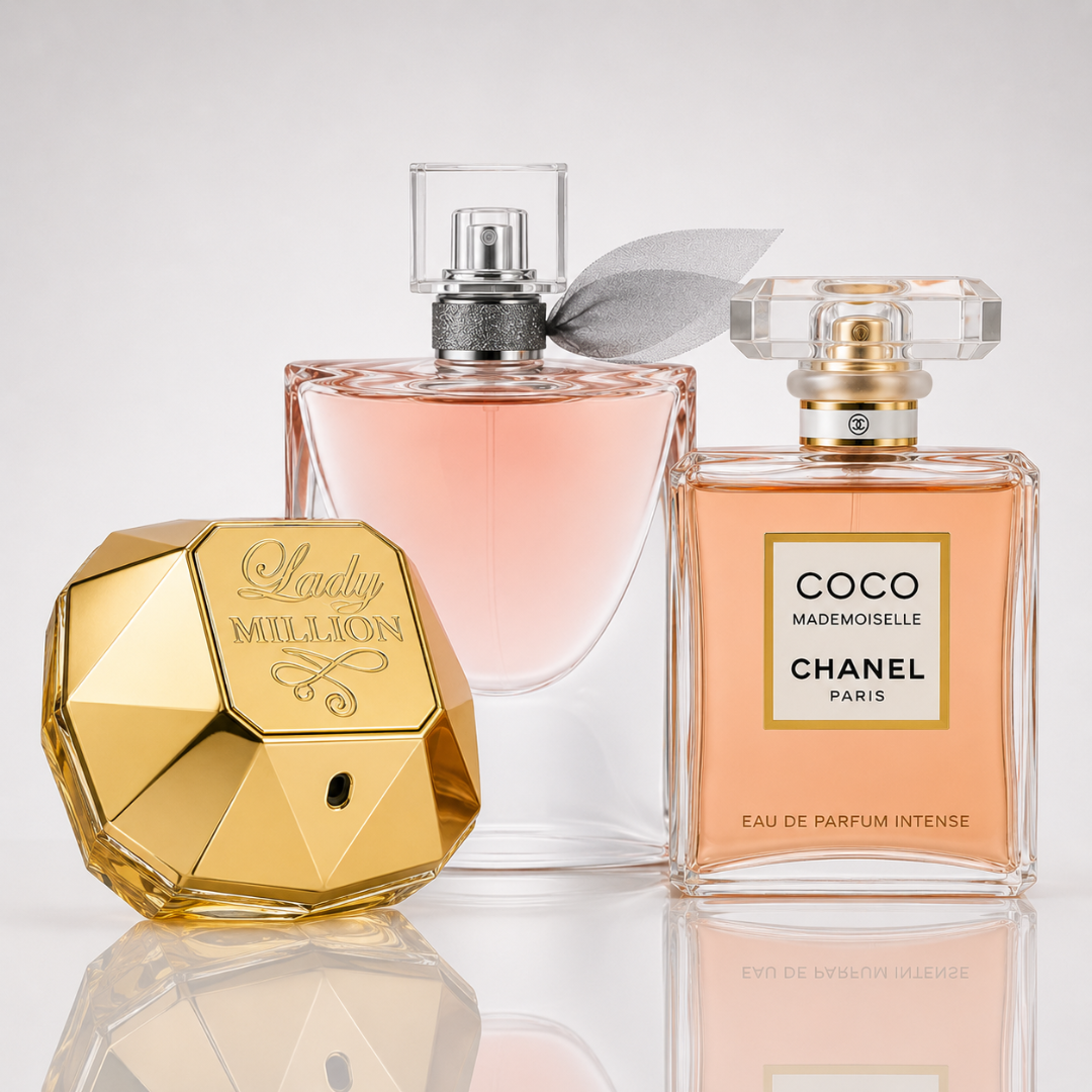 Combo aus 3 Damenparfums – Lady Million Rabanne, Lancôme La Vie Est Belle und Chanel Coco Mademoiselle